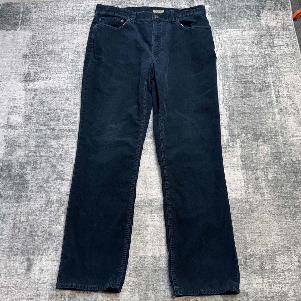 VTG Polo Ralph Lauren Corduroy Pants Mens 36x32 Navy 650 Straight 5 Pocket Jeans